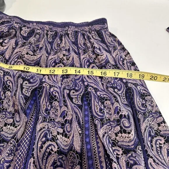 Ciaosport Vintage Set Size 6 Purple Blouse And pleated Skirts geometric/floral - Picture 9 of 14